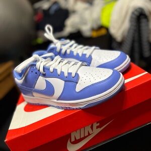Men’s White and Blue Dunks Size 10